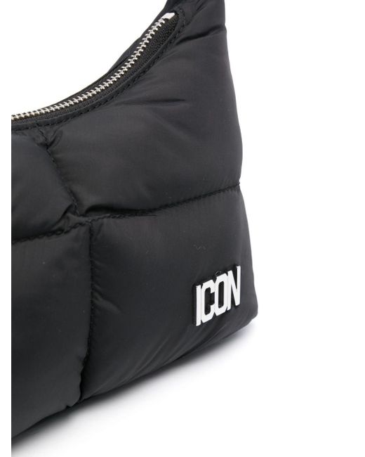 DSquared² Black Gothic-logo Puffer Shoulder Bag