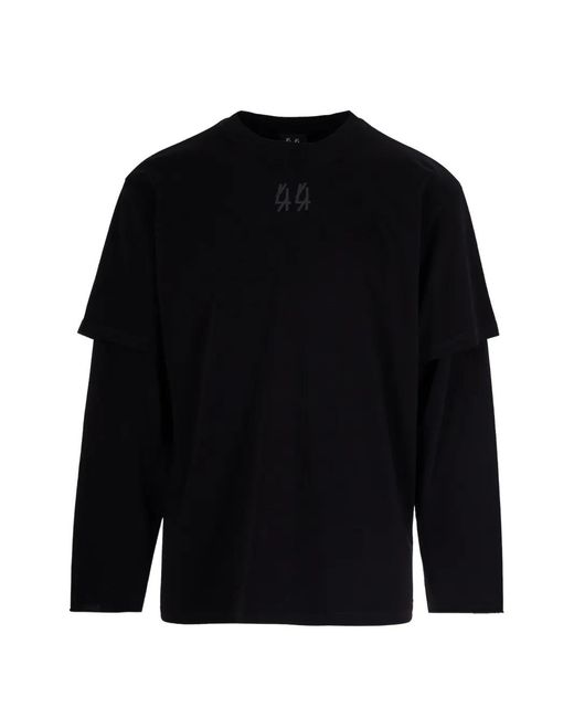 44 Label Group Black Long-Sleeve Polo Shirt for men