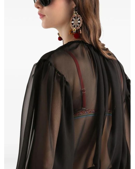 Dolce & Gabbana Black Silk Chiffon Top