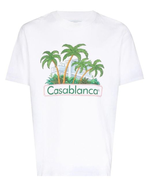 CASABLANCA White X Browns 50 Island Graphic-print T-shirt for men