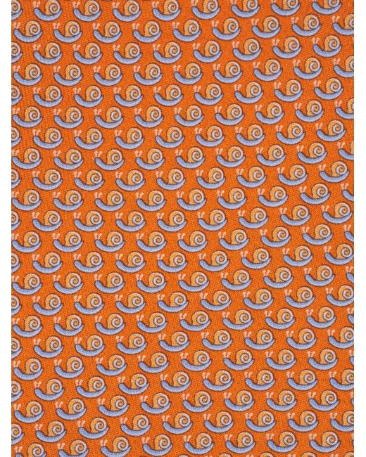 Ferragamo White Snail Print Ties for men
