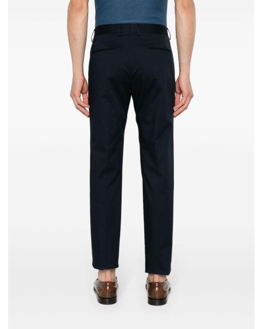 Tagliatore Blue Mid-rise Tailored Trousers for men