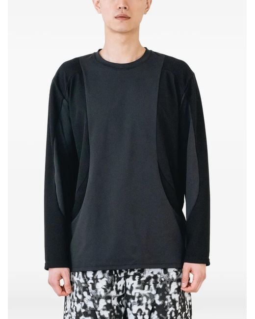 Yoshio Kubo Blue Panelled Long-Sleeve T-Shirt for men
