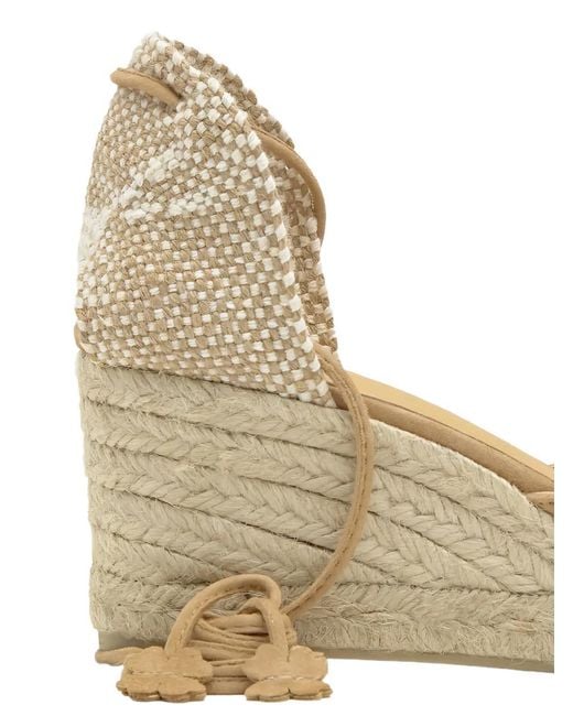 Castaner Metallic Carina Flower-Charm Espadrilles