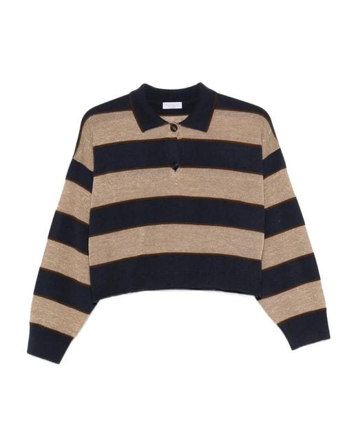 Brunello Cucinelli Black Half-Button Polo Top