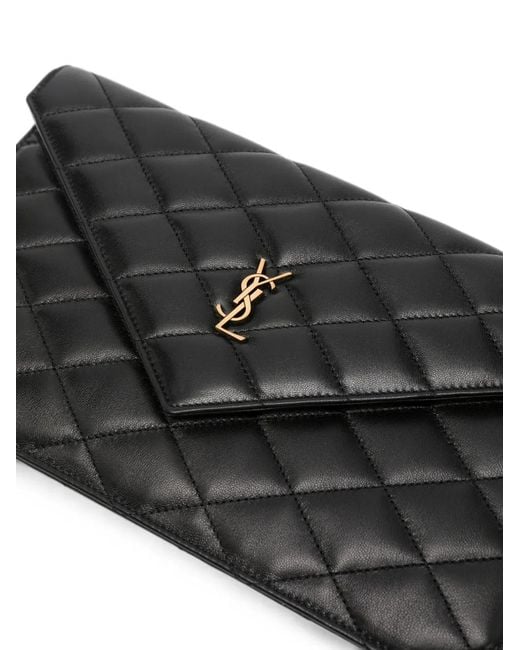 Saint Laurent Black Quilted Clutch Bag