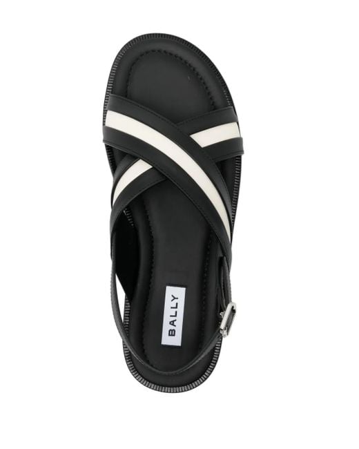メンズ Bally Glide レザーサンダル Black