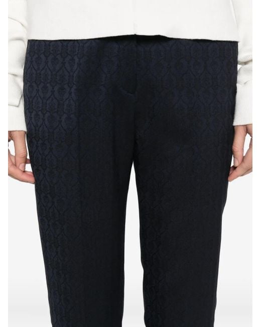 Etro Blue Patterned Cuffed Trousers