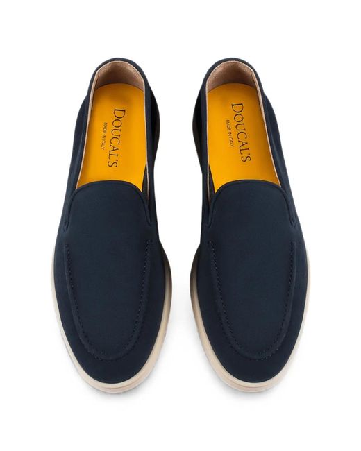Doucal's Blue Suede Loafers