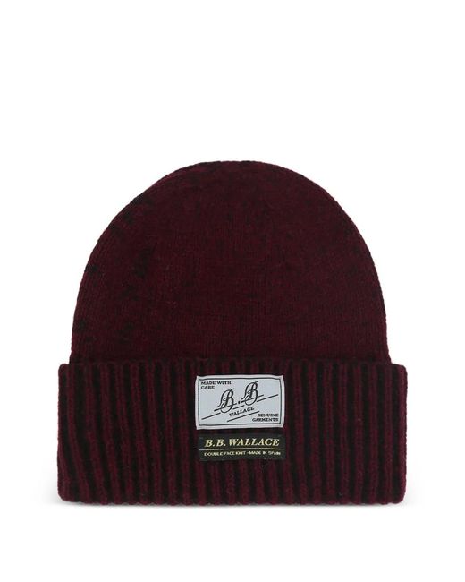 B.B. Wallace Red Logo Patch Beanie Hat