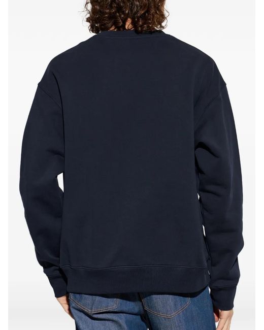 Moschino Blue Logo-Patch Sweatshirt for men