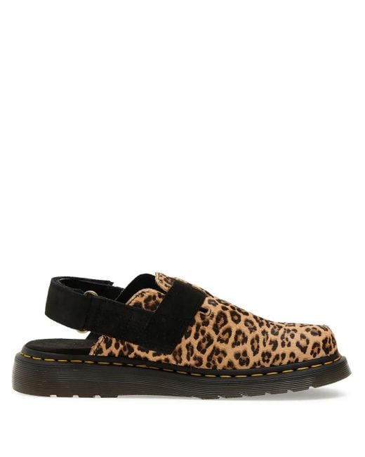 Dr. Martens Black Jorge Ii Leopard-Print Buckle Mules