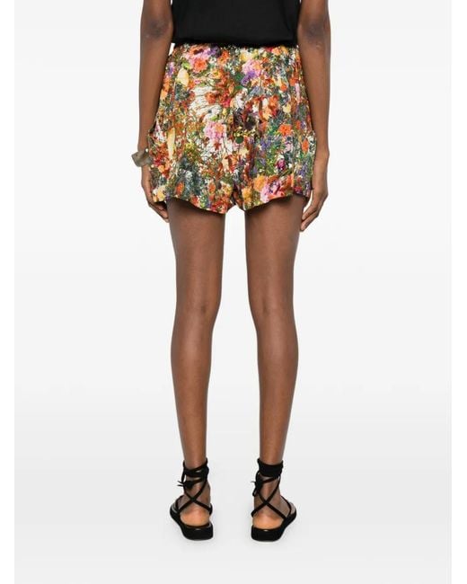 Osklen White Floral Drawstring Shorts
