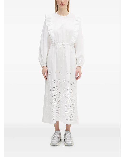 A.P.C. White Ginger Ruffle Midi Dress