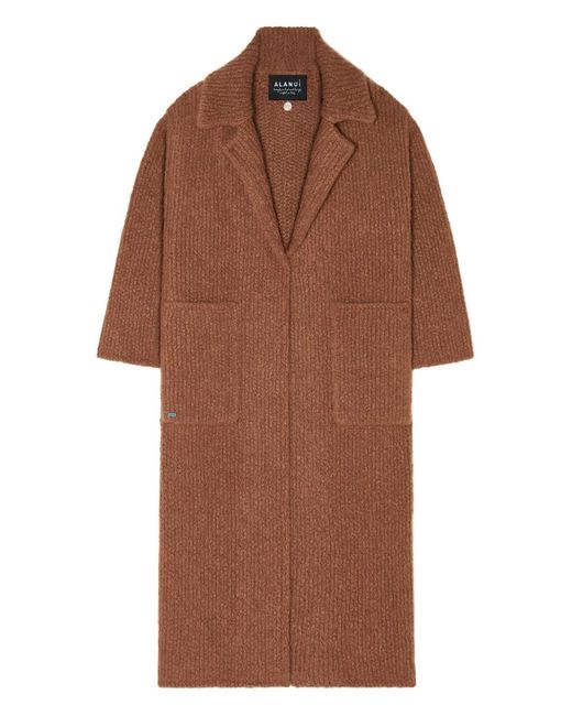 Alanui Brown Ribbed Belted Coat
