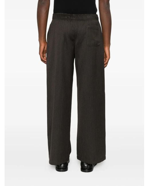 Our Legacy Black Pleated-Front Trousers for men