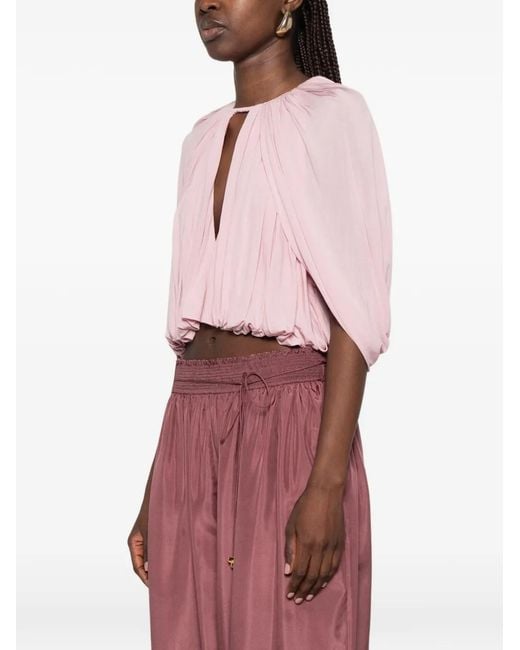 Zimmermann Alchemy Caped Blouse in Pink | Lyst