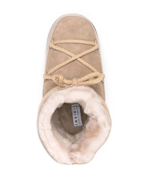 Inuikii Brown Logo-Print Leather Boots