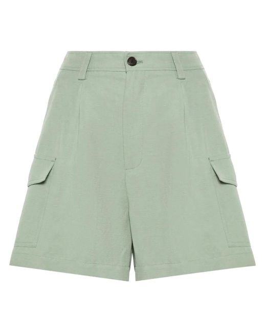 Woolrich Green Pleated Cargo Shorts