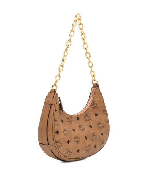 MCM Brown Small Aren Shoulder Bag