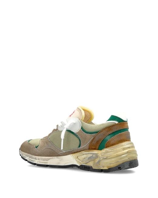 Golden Goose Deluxe Brand Green "Running Dad" New Nylon And Leather Upper Suede Toe And S