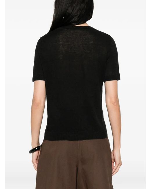 Weekend by Maxmara Black Pancone Crew Neck Top