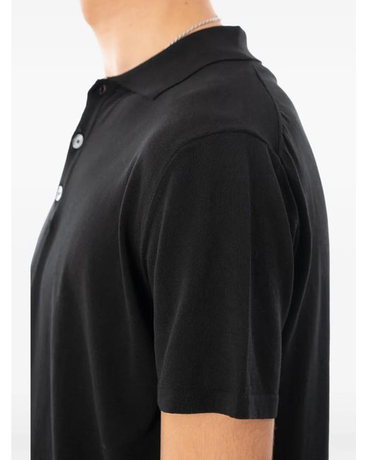 Daniele Fiesoli Black Polo En Coton À Manches Courtes for men
