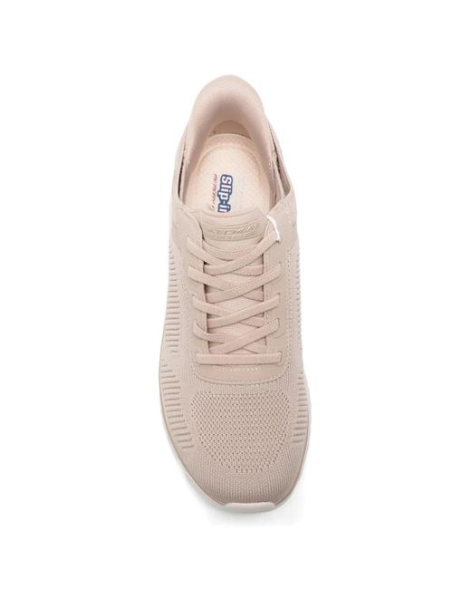 Skechers White Bobs Squad Chaos Lace-Up Sneakers