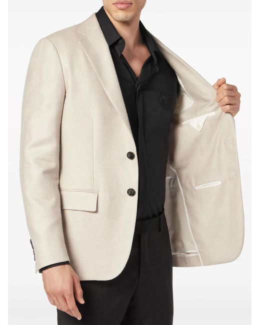 Billionaire Natural Logo-Patch Single-Breasted Blazer for men