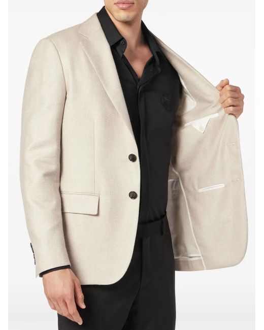 Billionaire Natural Logo-Patch Single-Breasted Blazer for men