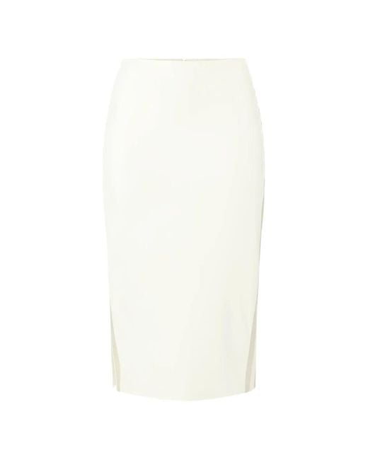 Elisabetta Franchi White Satin-Band Crêpe Skirt