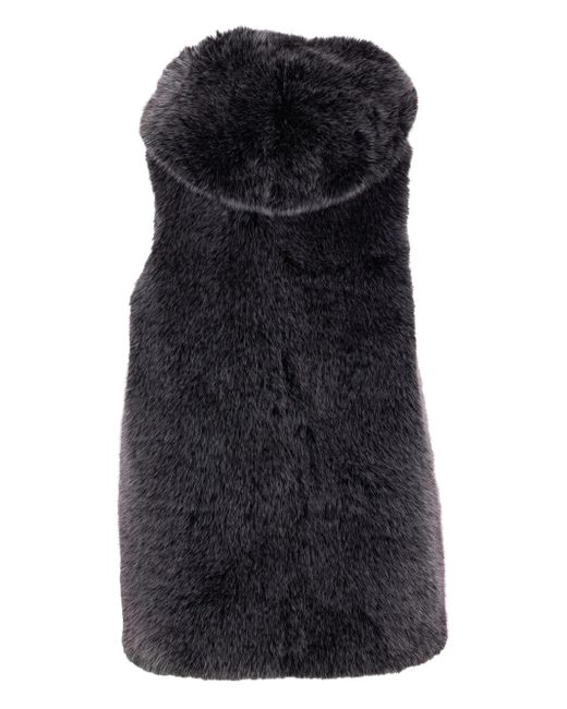 S.W.O.R.D Black Hooded Fur-Effect Jacket