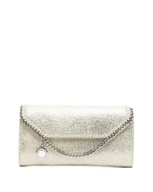 Stella McCartney White Falabella Logo-Charm Clutch Bag