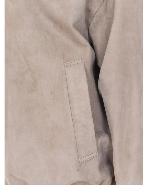 Arma Natural Loua Suede Bomber Jacket
