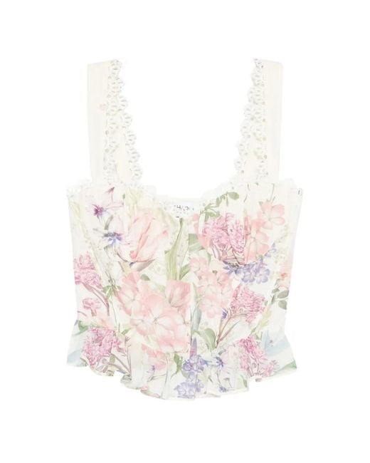Charo Ruiz Top Met Bloemenprint in het White