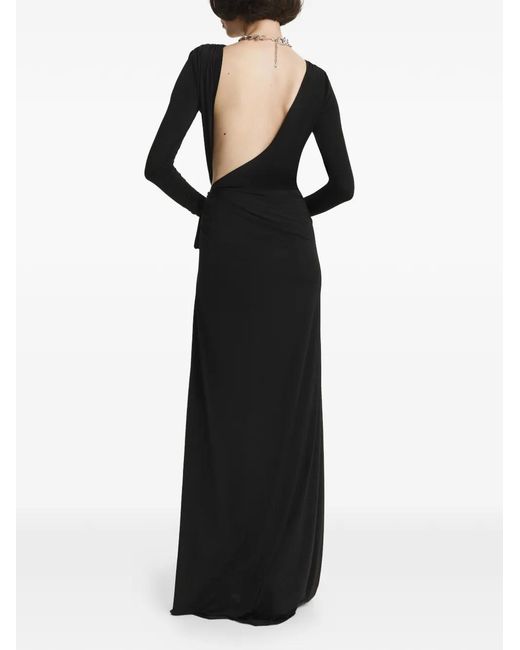 2310 STUDIO Black Cut-Out Side-Slit Maxi Dress