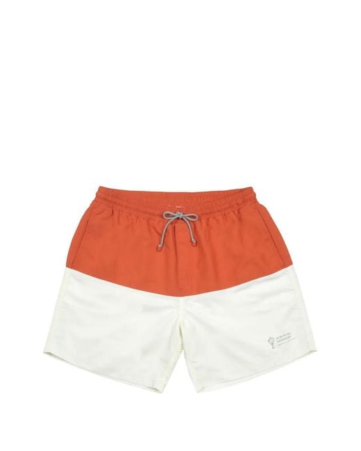 Brunello Cucinelli White Drawstring Swim Shorts for men