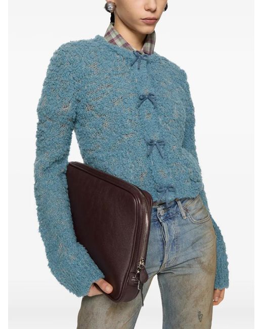 Acne Blue Bow Wool Cardigan
