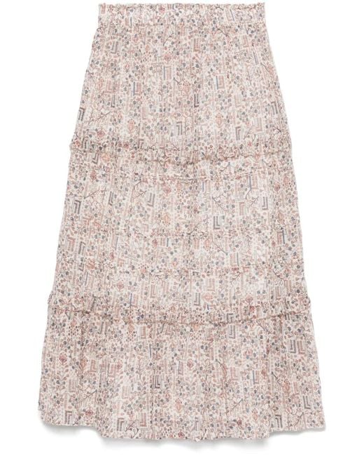 Isabel Marant Natural Diya Midi Skirt