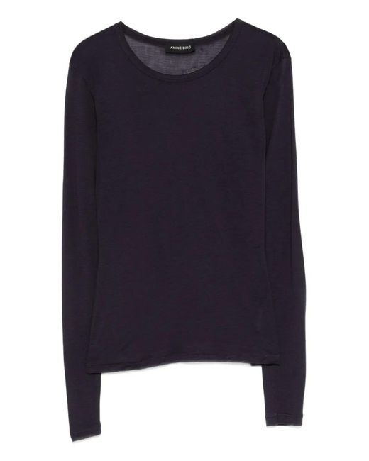 Anine Bing Blue Sylvie Long-Sleeve T-Shirt