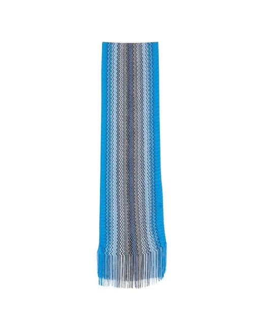 Sciarpa Con Frange di Missoni in Blue