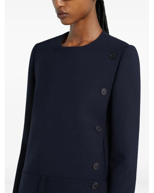 Courreges Blue Buttoned Tailored Jacket