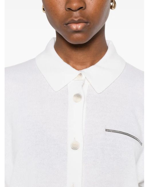 Peserico White Buttoned Cardigan