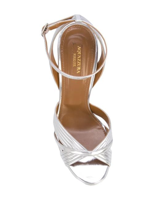Aquazzura White Sundance Plateau Sandals