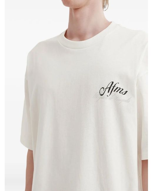 AFTERMATHS White Graphic-Print T-Shirt for men