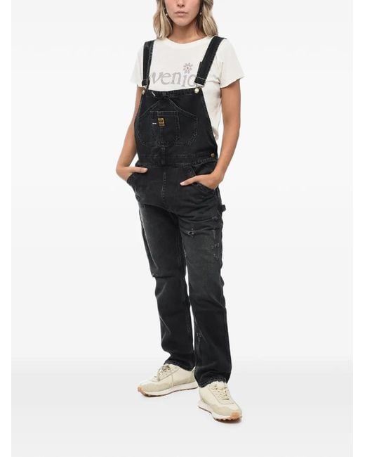 Washington DEE-CEE U.S.A. Black Distressed Denim Jumpsuit