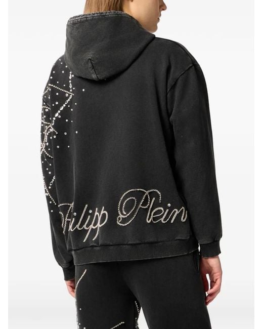 Philipp Plein Black Washed Zip Hoodie