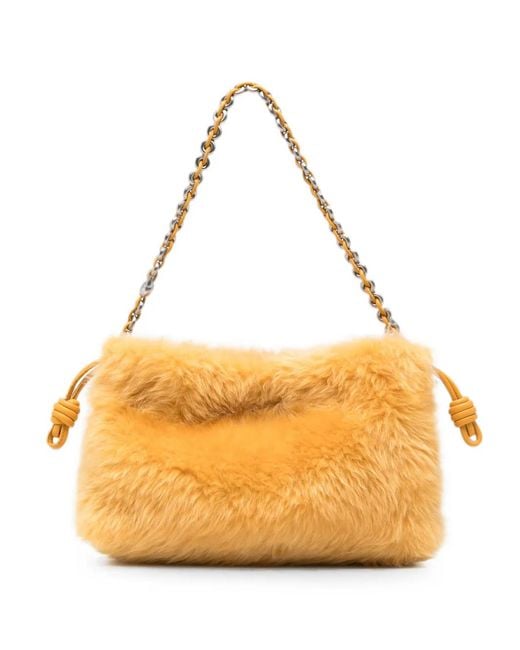 Loewe Metallic Flamenco Shearling Shoulder Bag