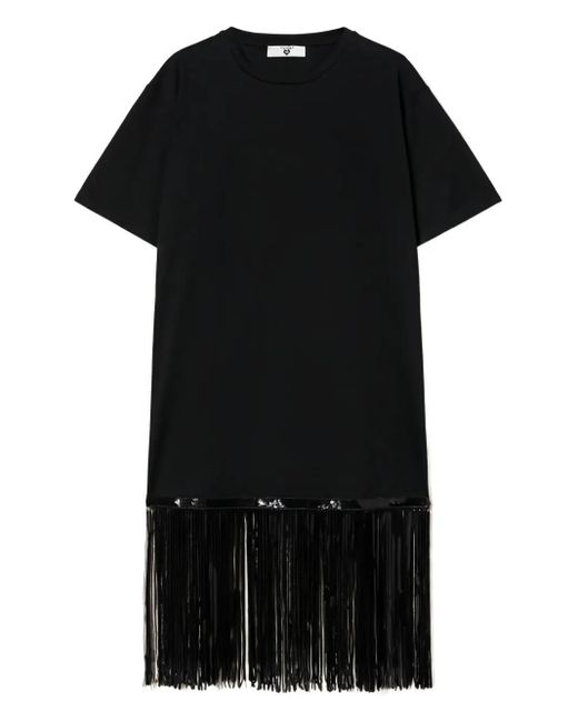 Twinset Black Sequin-Fringe T-Shirt