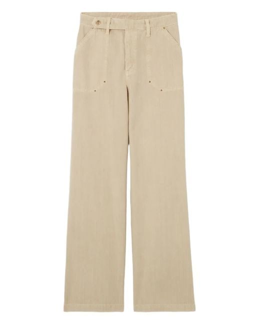Claudie Pierlot Natural Herringbone Straight-Leg Jeans